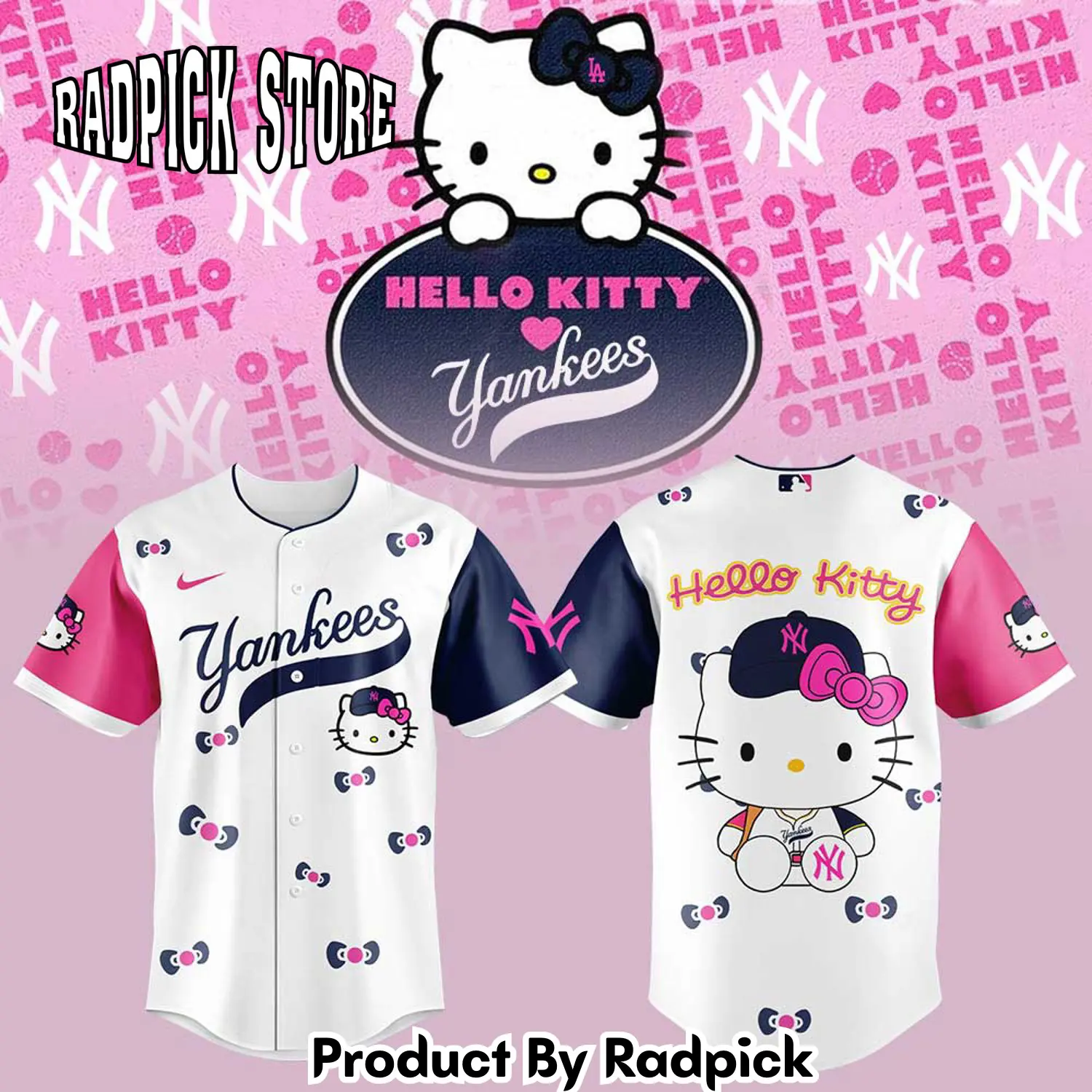Radpick new york yankees x hello kitty new baseball jersey rp127233
